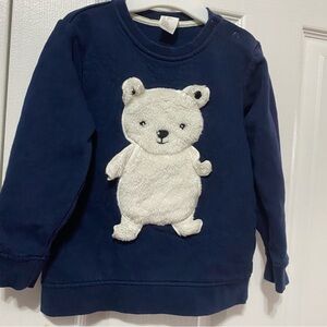 EUC H&M Dark Blue Kids Sweatshirt with Bear Design (Size 2-3 Yrs)
